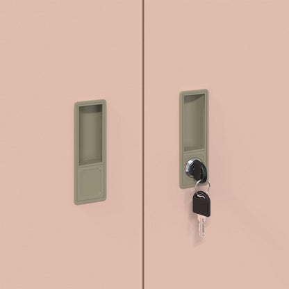Storage Cabinet 2 pcs Pink 90 x 40 x 175 cm Steel Lockable