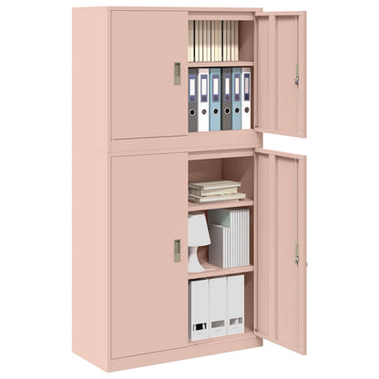Storage Cabinet 2 pcs Pink 90 x 40 x 175 cm Steel Lockable
