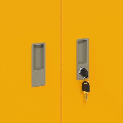 Storage Cabinet 2 pcs Mustard Yellow 90 x 40 x 175 cm Steel