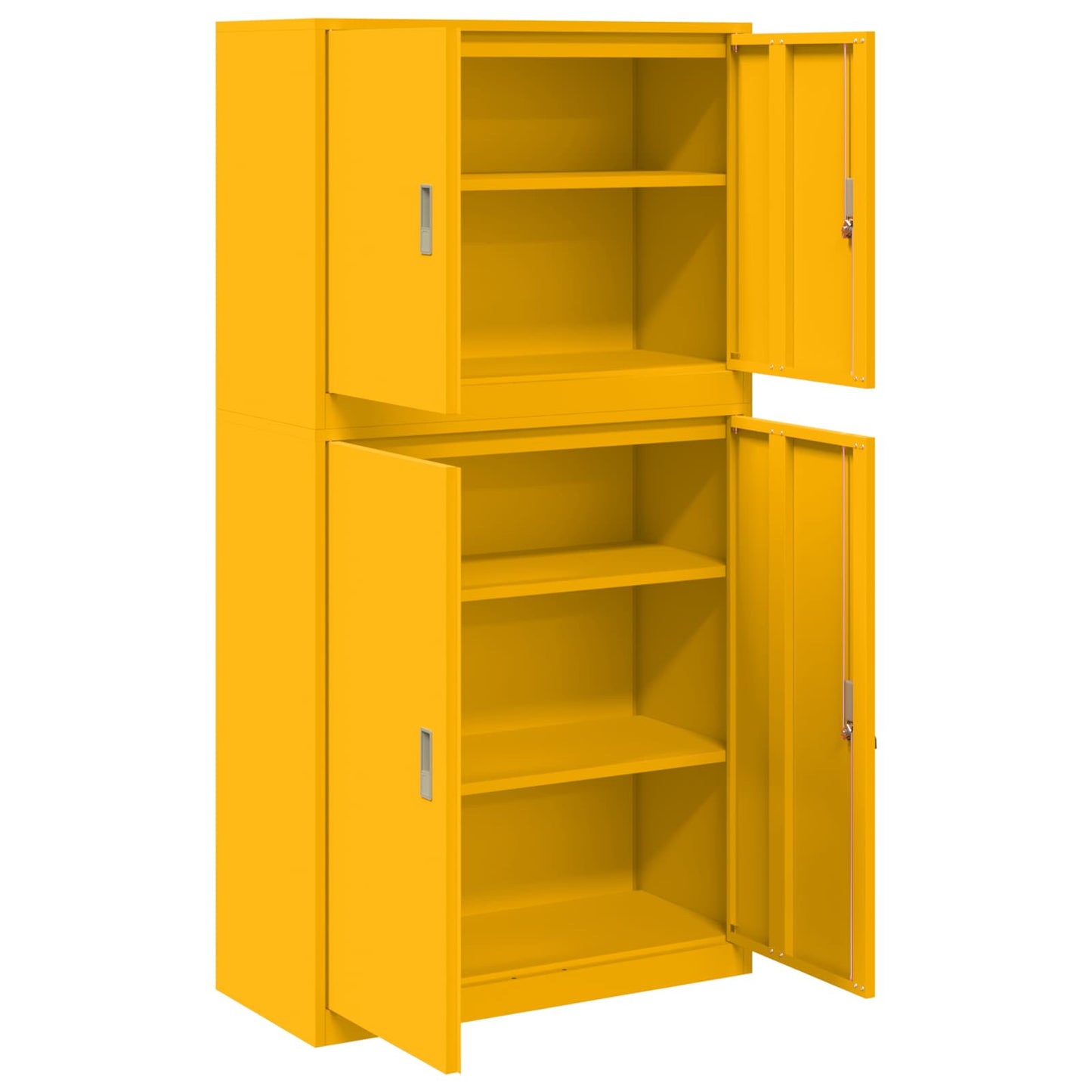 Storage Cabinet 2 pcs Mustard Yellow 90 x 40 x 175 cm Steel