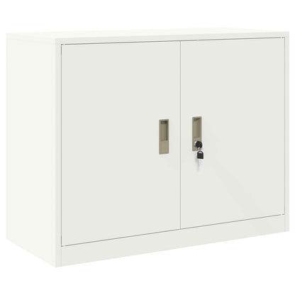 Storage Cabinet 2 pcs White 90 x 40 x 175 cm Steel Lockable