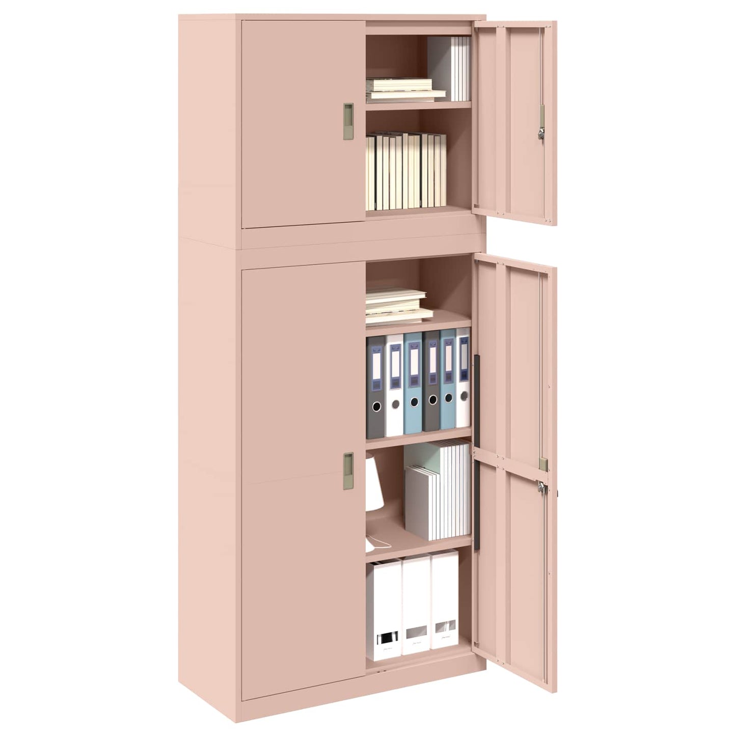 Storage Cabinet 2 pcs Pink 90 x 40 x 210 cm Steel Lockable
