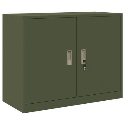 Storage Cabinet 2 pcs Olive Green 90 x 40 x 210 cm Steel
