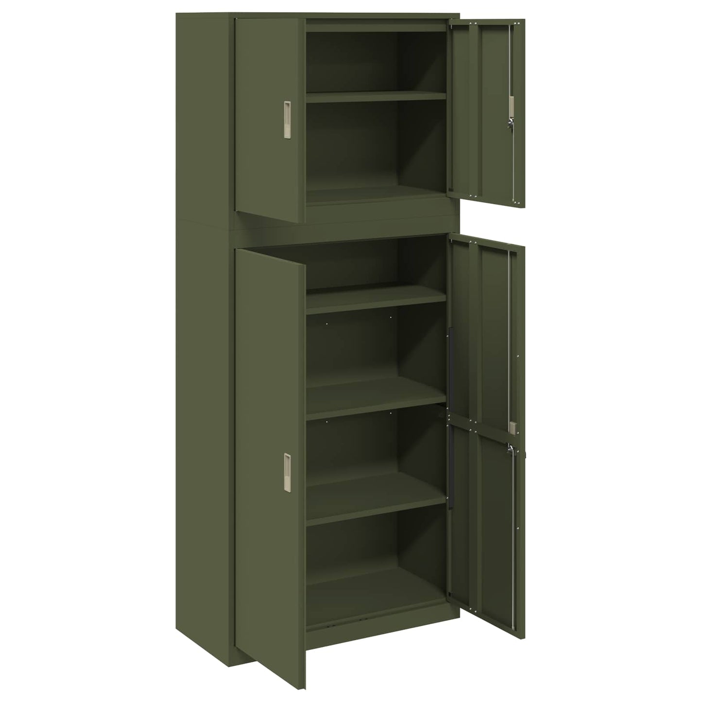 Storage Cabinet 2 pcs Olive Green 90 x 40 x 210 cm Steel