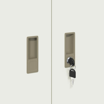 Storage Cabinet 2 pcs White 90 x 40 x 210 cm Steel Lockable