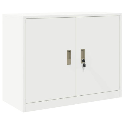 Storage Cabinet 2 pcs White 90 x 40 x 210 cm Steel Lockable