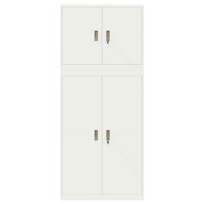 Storage Cabinet 2 pcs White 90 x 40 x 210 cm Steel Lockable