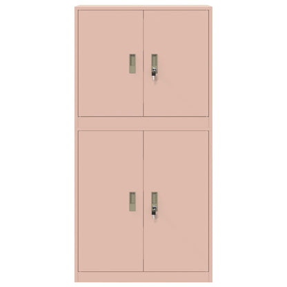 Storage Cabinet 2 pcs Pink 80 x 40 x 160 cm Steel Lockable