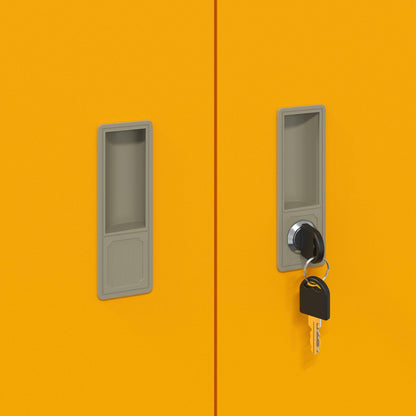 Storage Cabinet 2 pcs Mustard Yellow 80 x 40 x 160 cm Steel