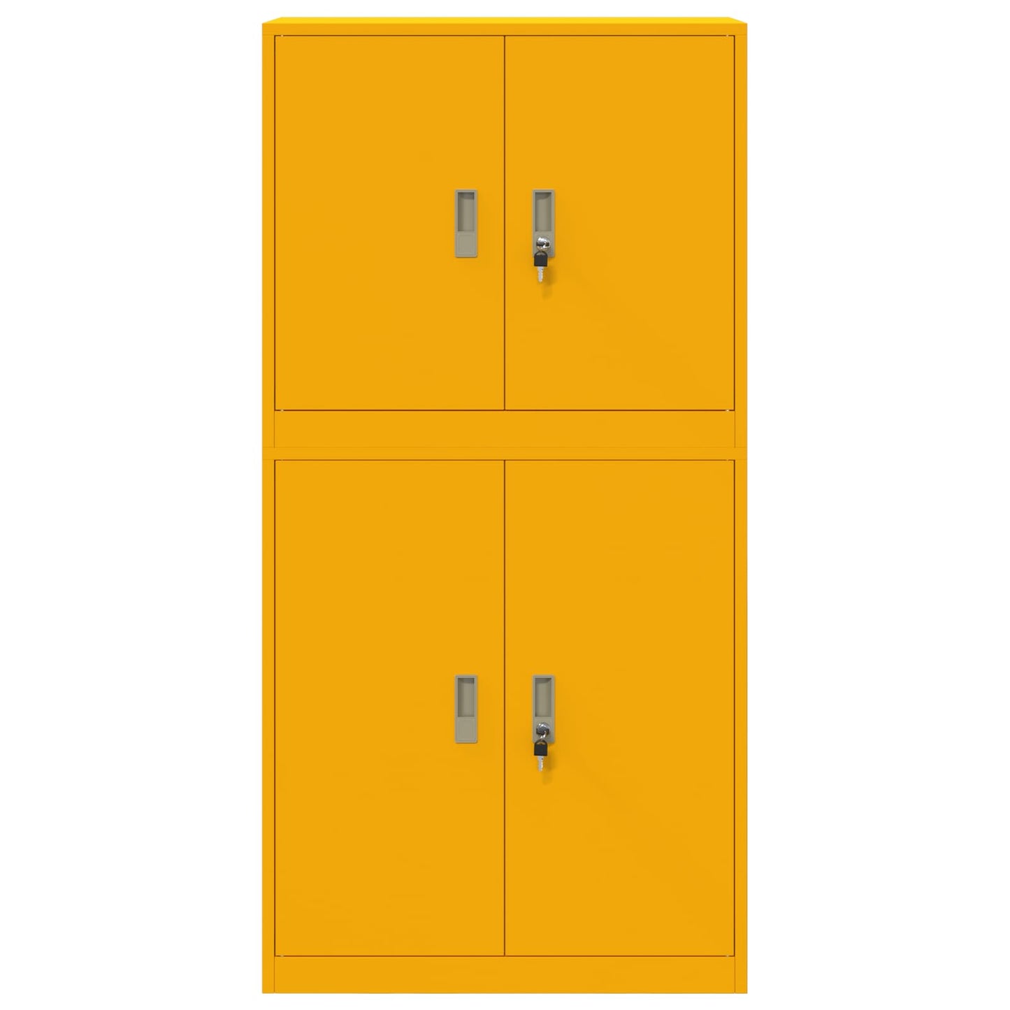 Storage Cabinet 2 pcs Mustard Yellow 80 x 40 x 160 cm Steel