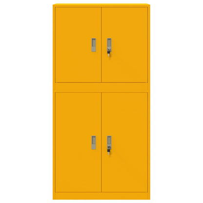 Storage Cabinet 2 pcs Mustard Yellow 80 x 40 x 160 cm Steel