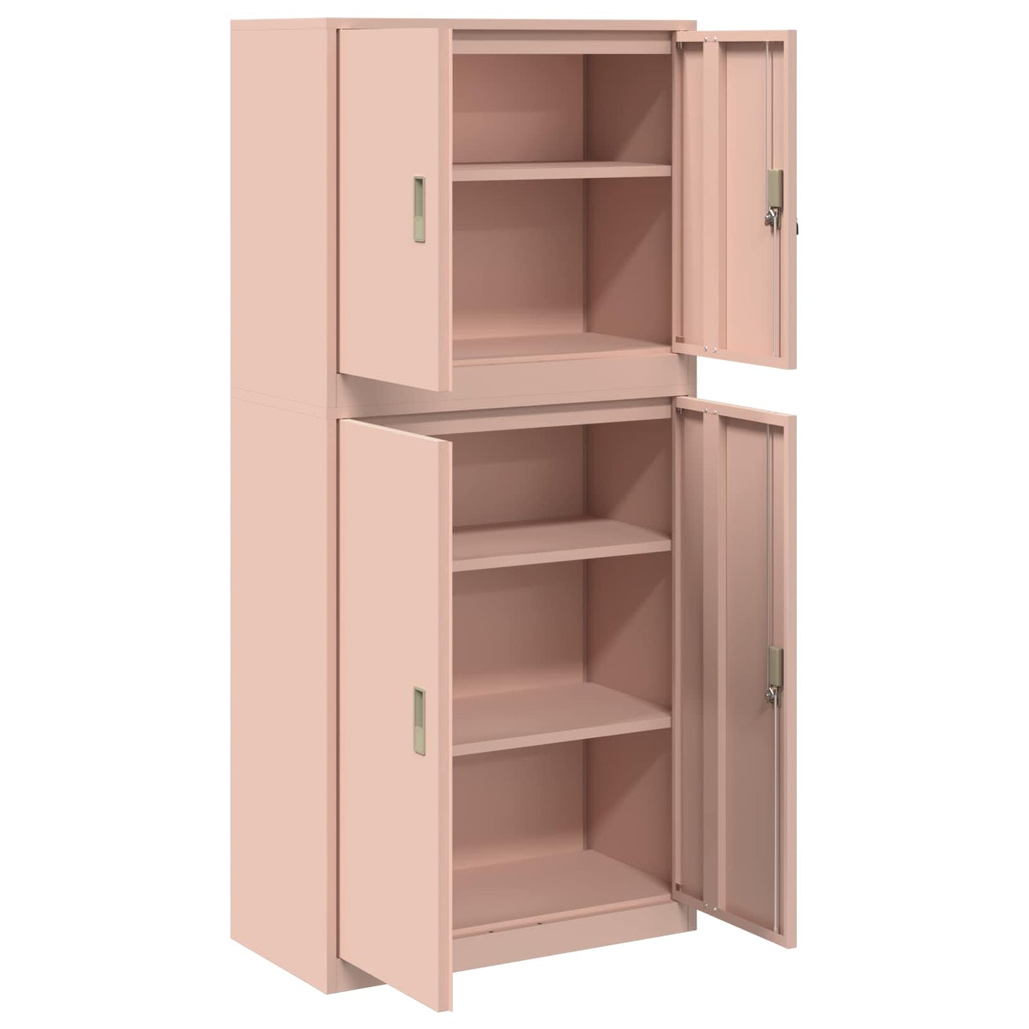 Storage Cabinet 2 pcs Pink 80 x 40 x 175 cm Steel Lockable