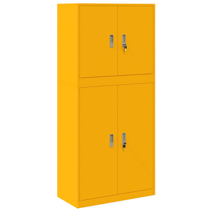 Storage Cabinet 2 pcs Mustard Yellow 80 x 40 x 175 cm Steel