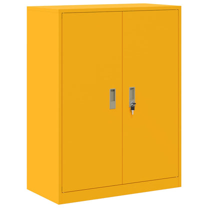 Storage Cabinet 2 pcs Mustard Yellow 80 x 40 x 175 cm Steel