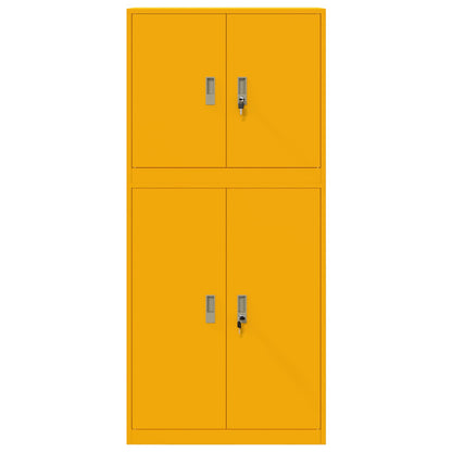 Storage Cabinet 2 pcs Mustard Yellow 80 x 40 x 175 cm Steel