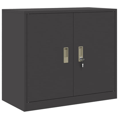 Storage Cabinet 2 pcs Black 80 x 40 x 210 cm Steel Lockable