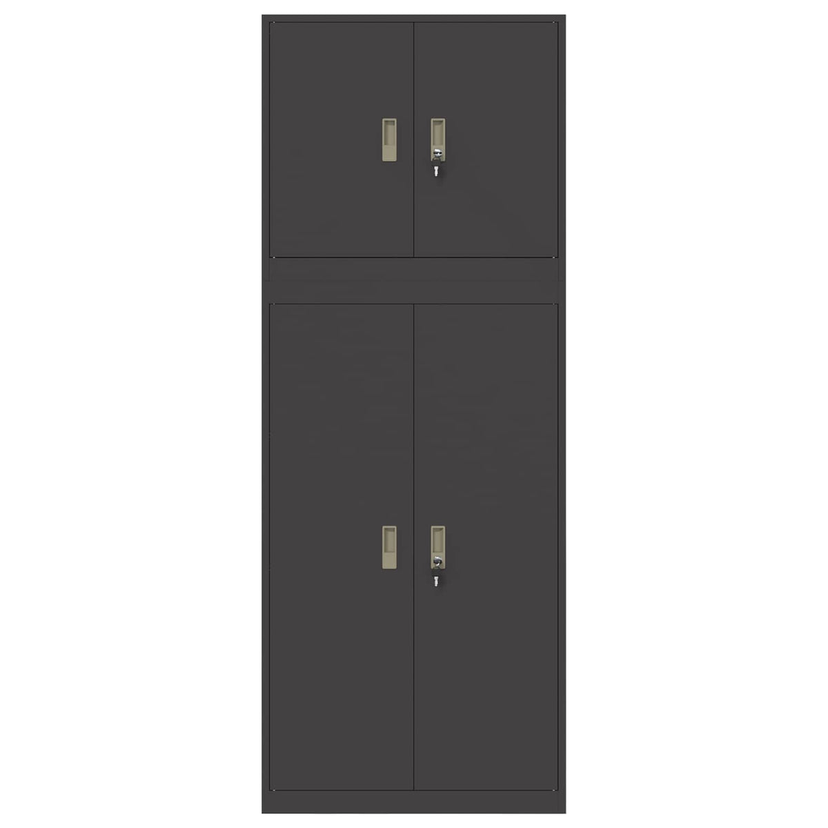 Storage Cabinet 2 pcs Black 80 x 40 x 210 cm Steel Lockable