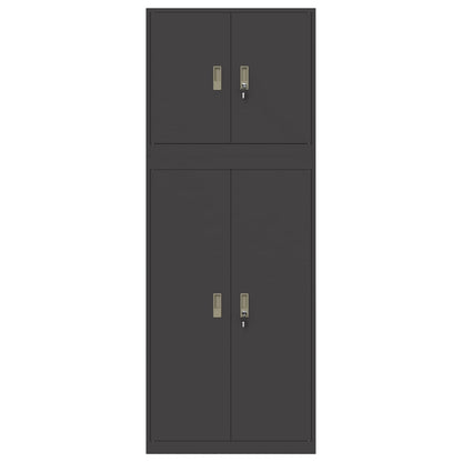 Storage Cabinet 2 pcs Black 80 x 40 x 210 cm Steel Lockable