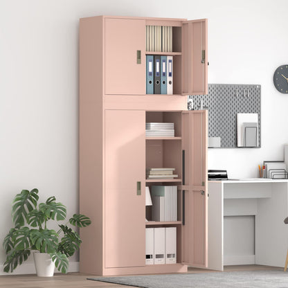 Storage Cabinet 2 pcs Pink 80 x 40 x 210 cm Steel Lockable