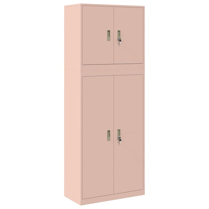 Storage Cabinet 2 pcs Pink 80 x 40 x 210 cm Steel Lockable