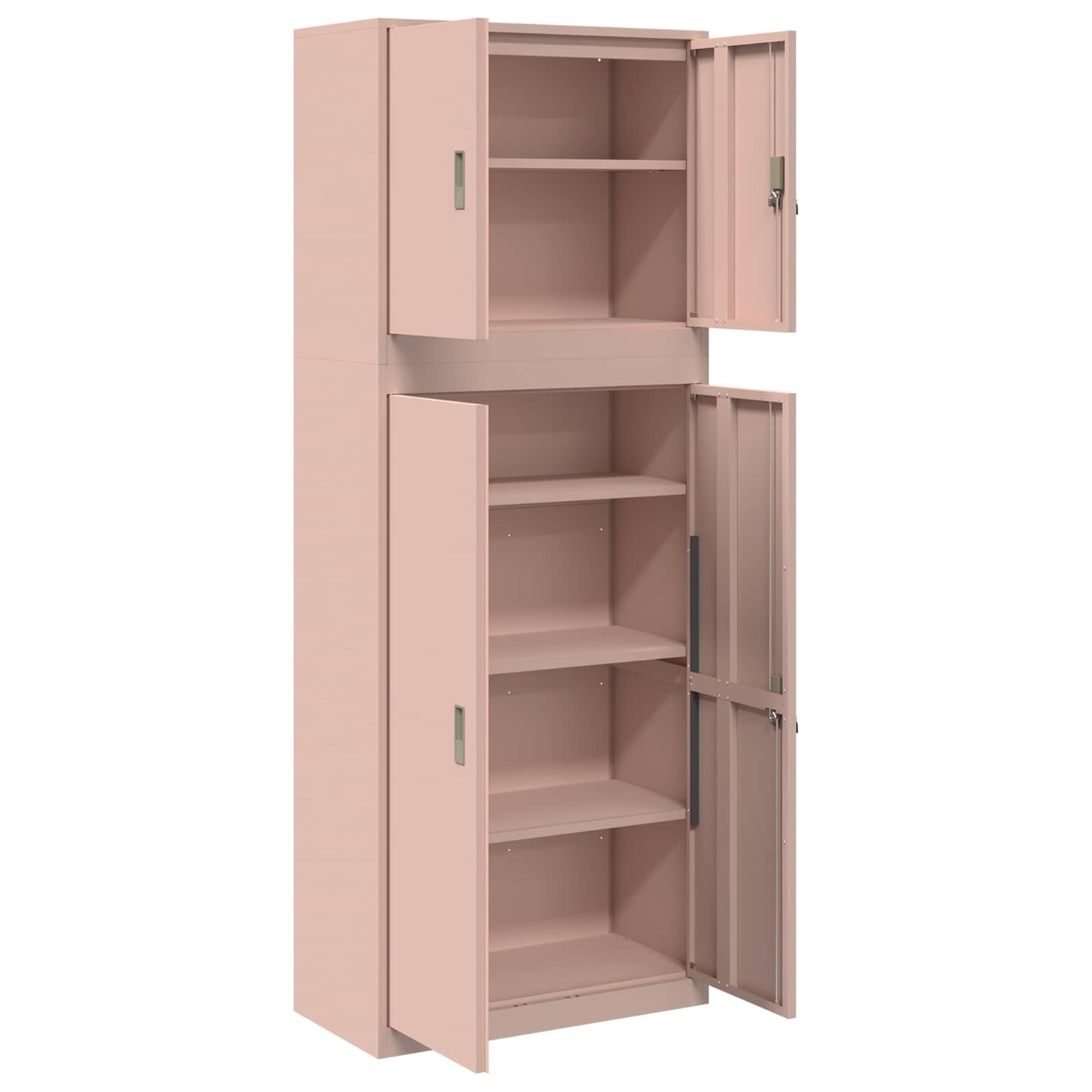 Storage Cabinet 2 pcs Pink 80 x 40 x 210 cm Steel Lockable