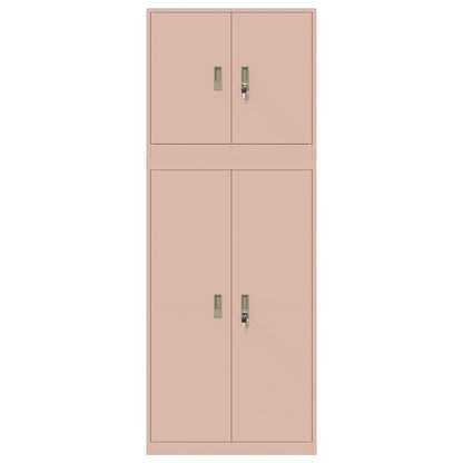 Storage Cabinet 2 pcs Pink 80 x 40 x 210 cm Steel Lockable