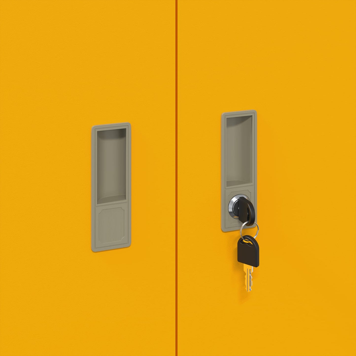 Storage Cabinet 2 pcs Mustard Yellow 80 x 40 x 210 cm Steel