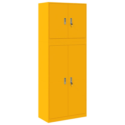Storage Cabinet 2 pcs Mustard Yellow 80 x 40 x 210 cm Steel
