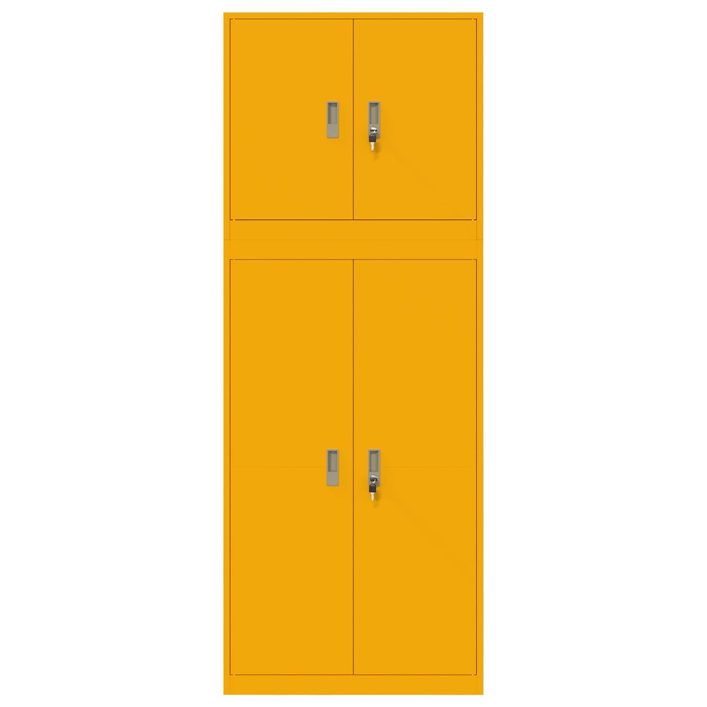 Storage Cabinet 2 pcs Mustard Yellow 80 x 40 x 210 cm Steel