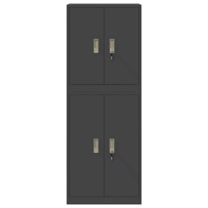 Storage Cabinet 2 pcs Black 60 x 40 x 160 cm Steel Lockable