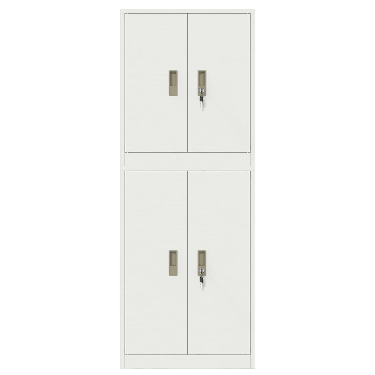 Storage Cabinet 2 pcs White 60 x 40 x 160 cm Steel Lockable