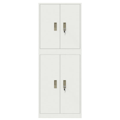 Storage Cabinet 2 pcs White 60 x 40 x 160 cm Steel Lockable