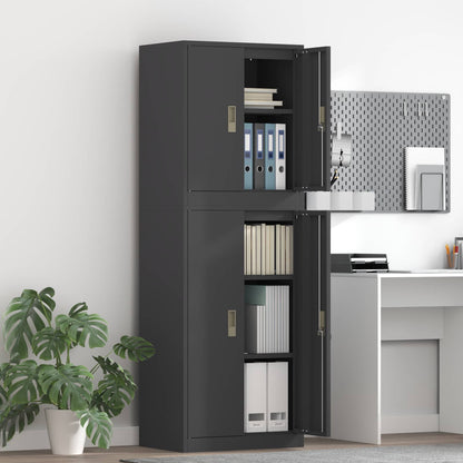 Storage Cabinet 2 pcs Black 60 x 40 x 175 cm Steel Lockable
