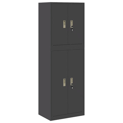 Storage Cabinet 2 pcs Black 60 x 40 x 175 cm Steel Lockable