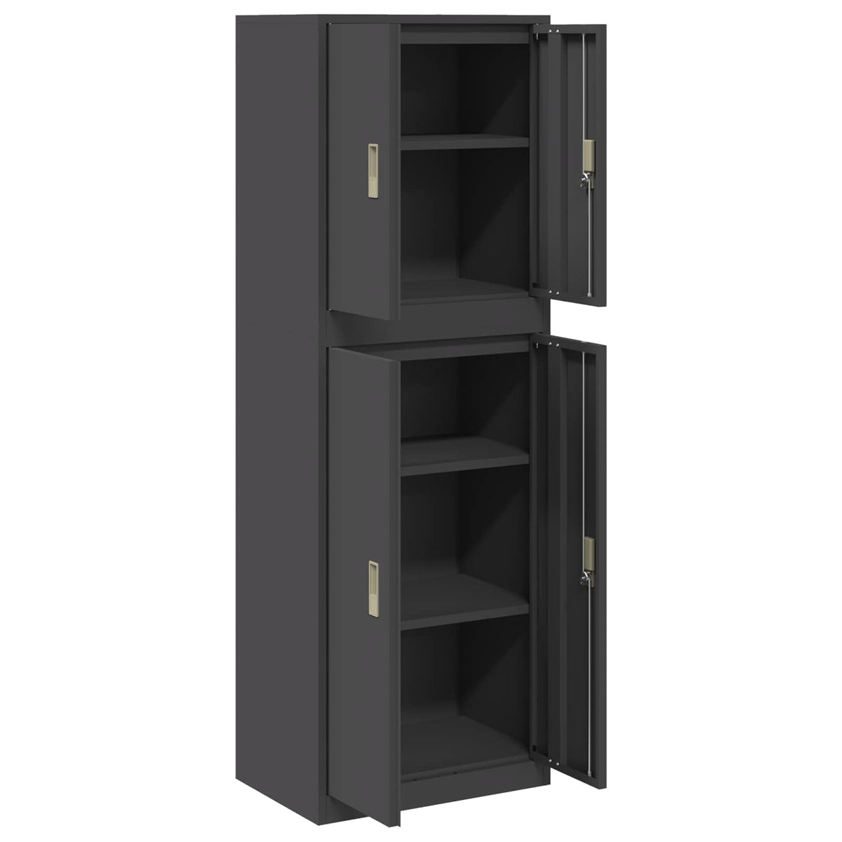 Storage Cabinet 2 pcs Black 60 x 40 x 175 cm Steel Lockable