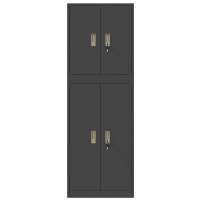 Storage Cabinet 2 pcs Black 60 x 40 x 175 cm Steel Lockable