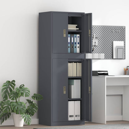 Storage Cabinet 2 pcs Anthracite 60 x 40 x 175 cm Steel