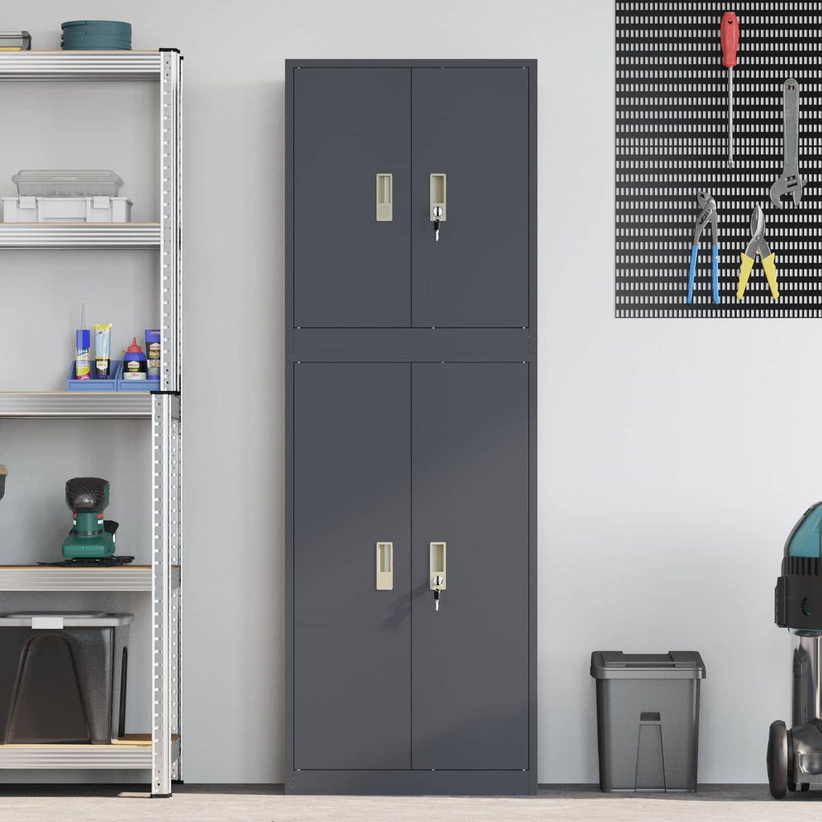 Storage Cabinet 2 pcs Anthracite 60 x 40 x 175 cm Steel