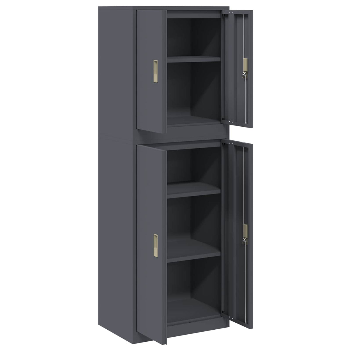 Storage Cabinet 2 pcs Anthracite 60 x 40 x 175 cm Steel