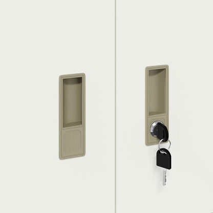 Storage Cabinet 2 pcs White 60 x 40 x 175 cm Steel Lockable