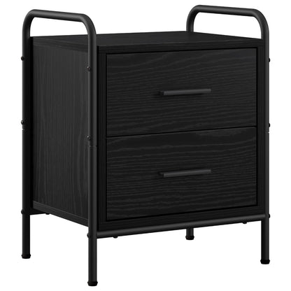 Bedside Cabinet Black Oak 40 x 30 x 50 cm Engineered Wood