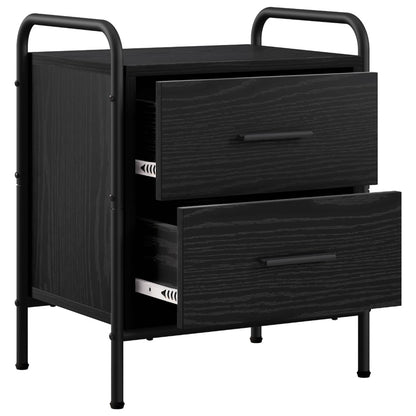 Bedside Cabinet Black Oak 40 x 30 x 50 cm Engineered Wood