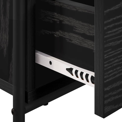 Bedside Cabinet 2 pcs Black Oak 40 x 30 x 50 cm Engineered Wood