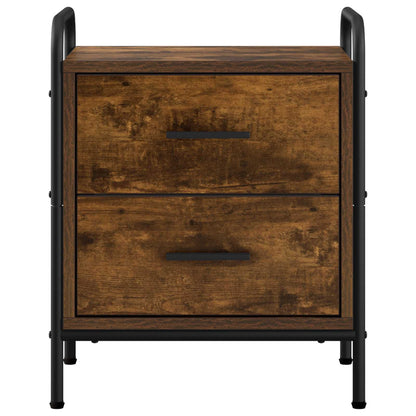 Bedside Cabinet Smoked Oak 40 x 30 x 50 cm Engineered Wood