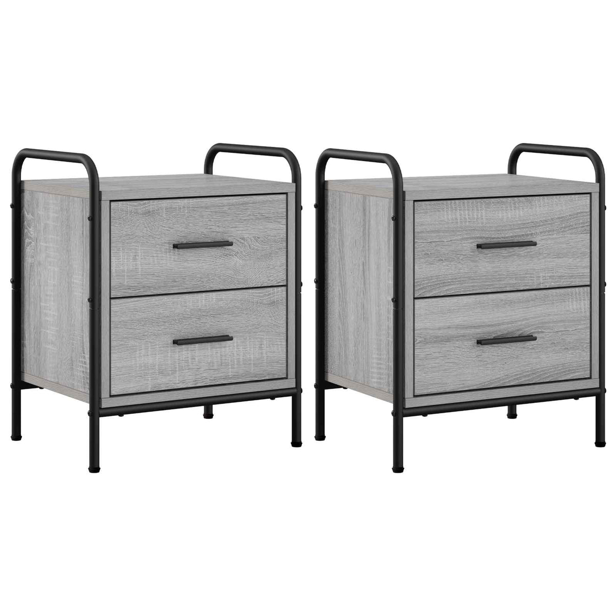 Bedside Cabinet 2 pcs Grey Sonoma 40 x 30 x 50 cm