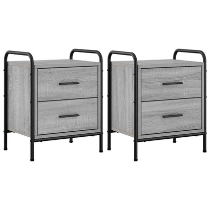Bedside Cabinet 2 pcs Grey Sonoma 40 x 30 x 50 cm