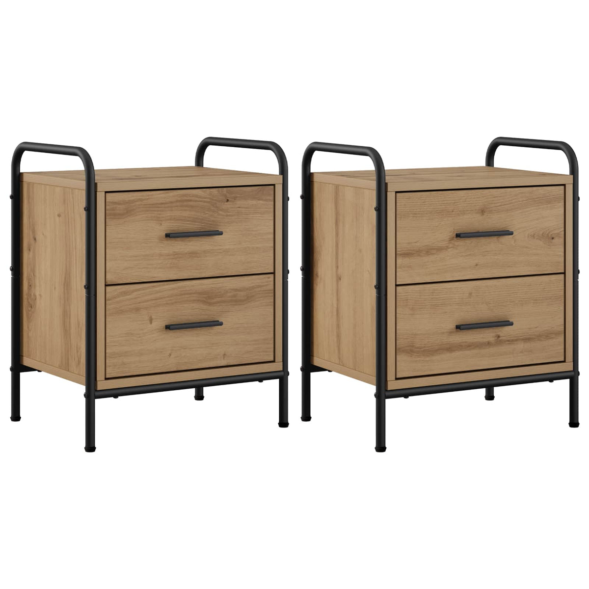 Bedside Cabinet 2 pcs Artisan Oak 40 x 30 x 50 cm