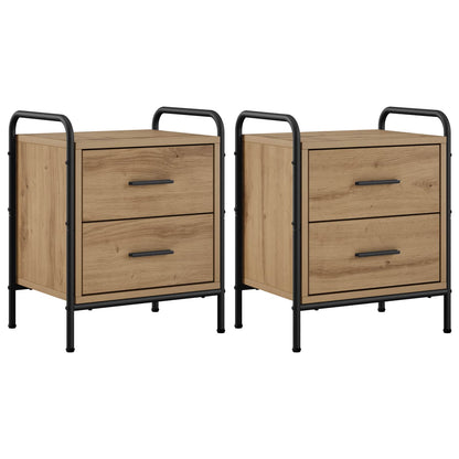 Bedside Cabinet 2 pcs Artisan Oak 40 x 30 x 50 cm