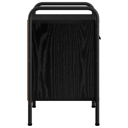Bedside Cabinet Black Oak 40 x 30 x 50 cm Engineered Wood