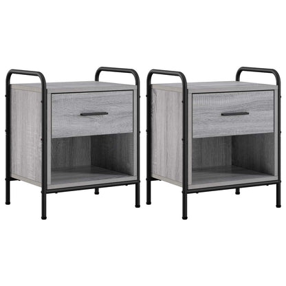 Bedside Cabinet 2 pcs Grey Sonoma 40 x 30 x 50 cm
